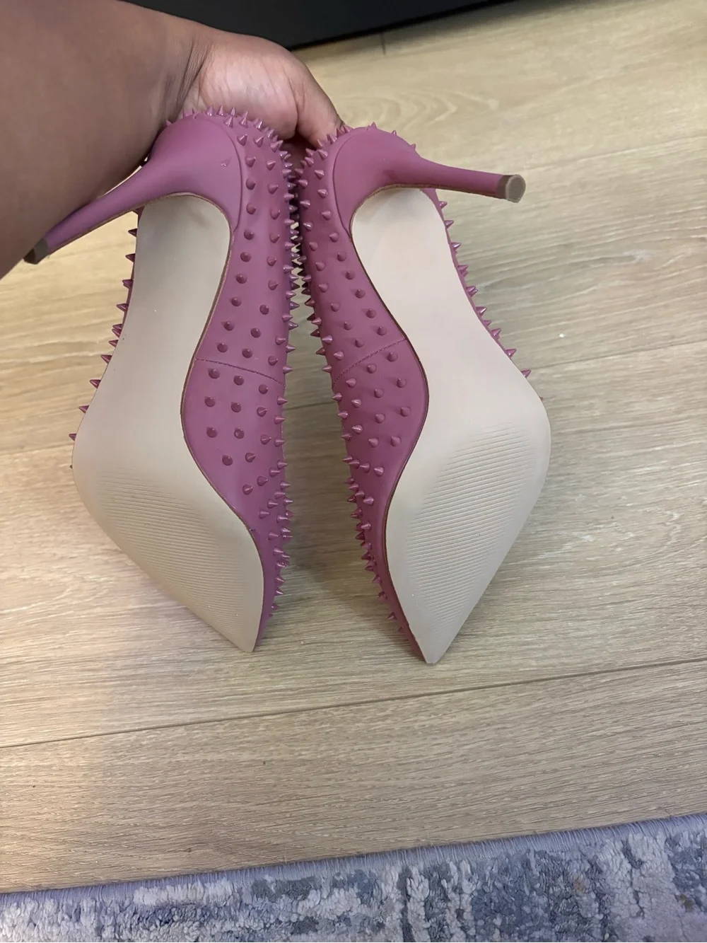 Steve Madden Dusty Rose Studded Pointed-Toe Pumps